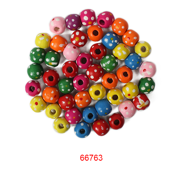 66763 66764 colorful wooden beads