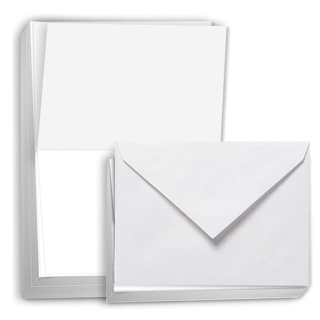 100 White Envelopes and Blank Cards