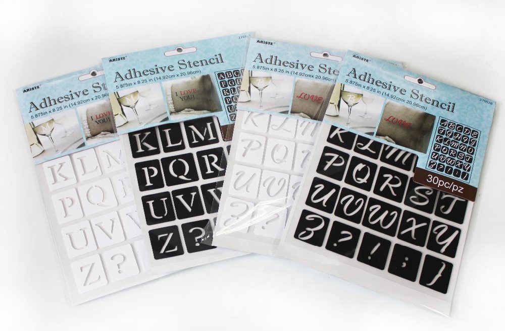 27652 30 PC/PZ Custom PVC reusable Alphabet adhesive stencil for art and craft drawing