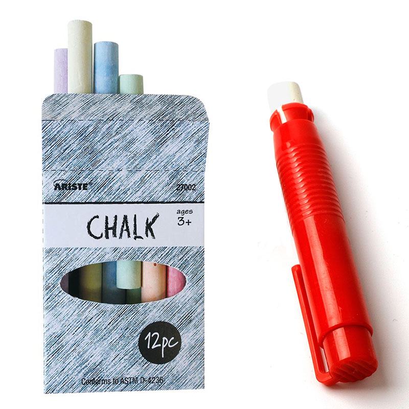 27004 Colour Chalk & Plastic Holder